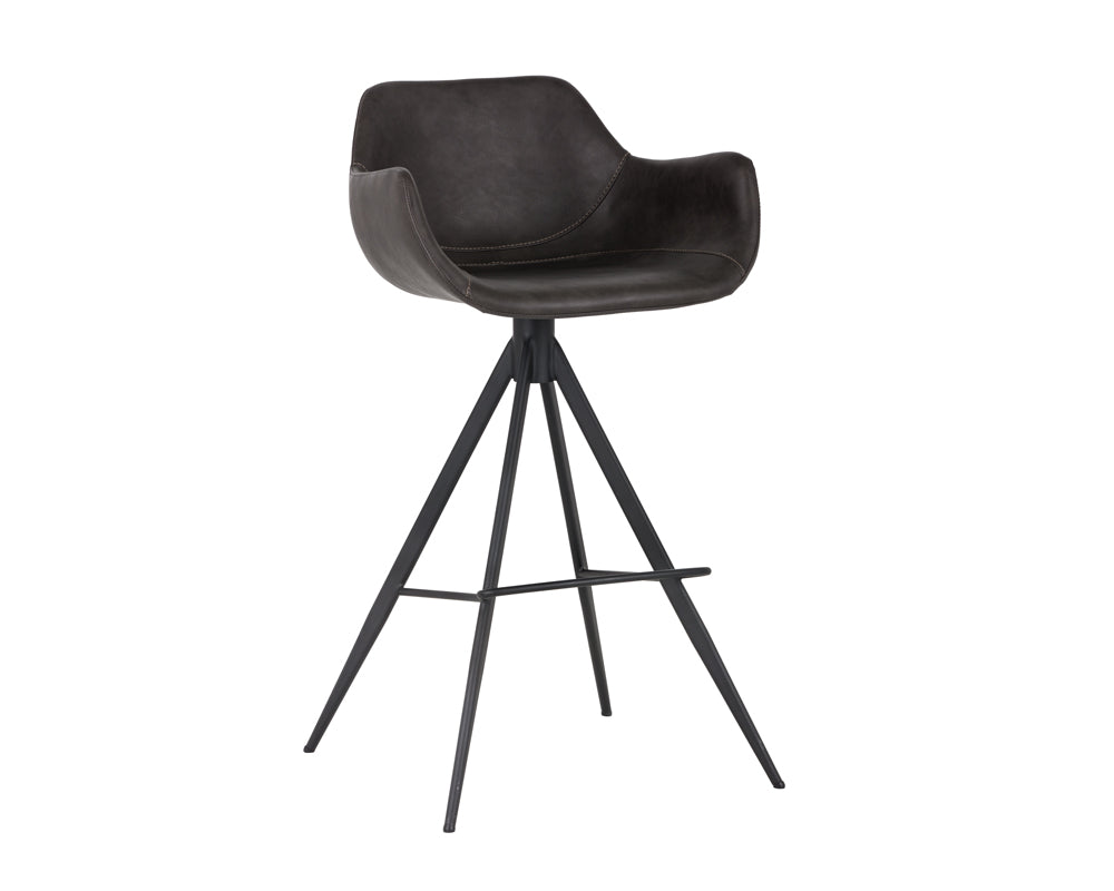 Sunpan Owen Swivel Barstool in Hearthstone Brown/Town Grey