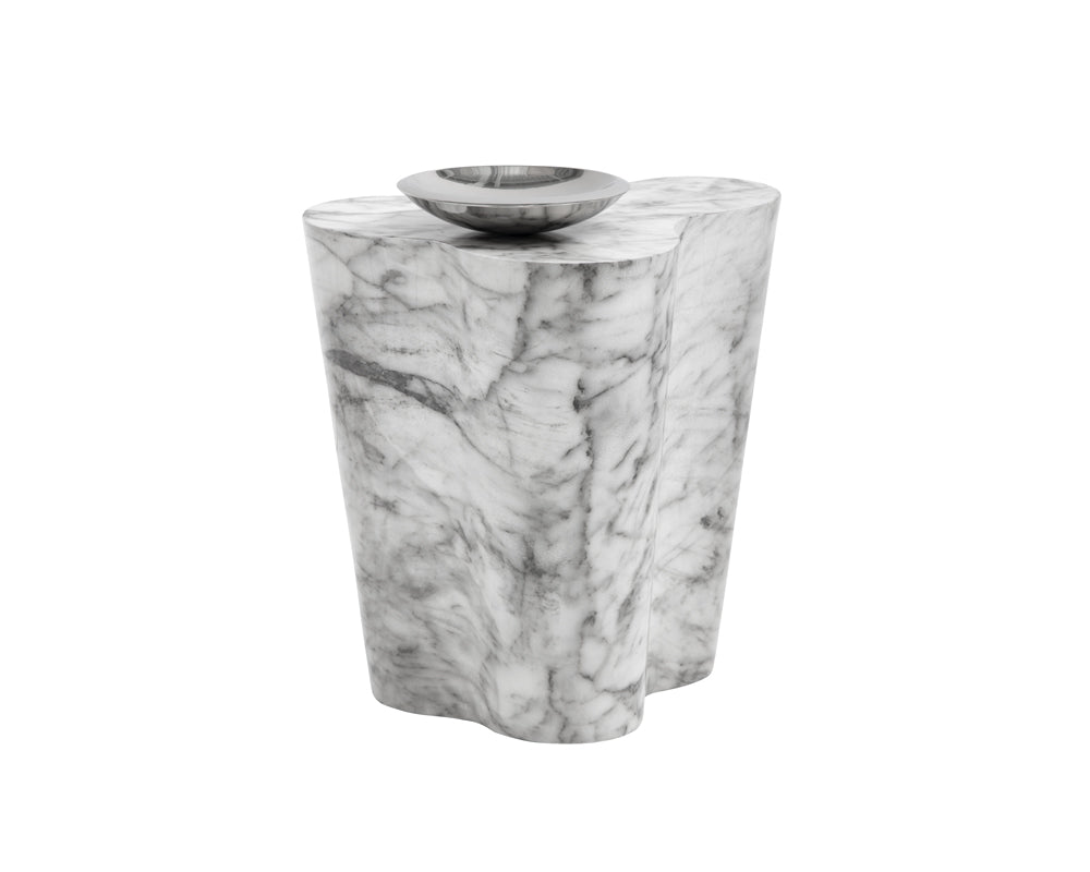 Sunpan Ava End Table - Small - Marble Look