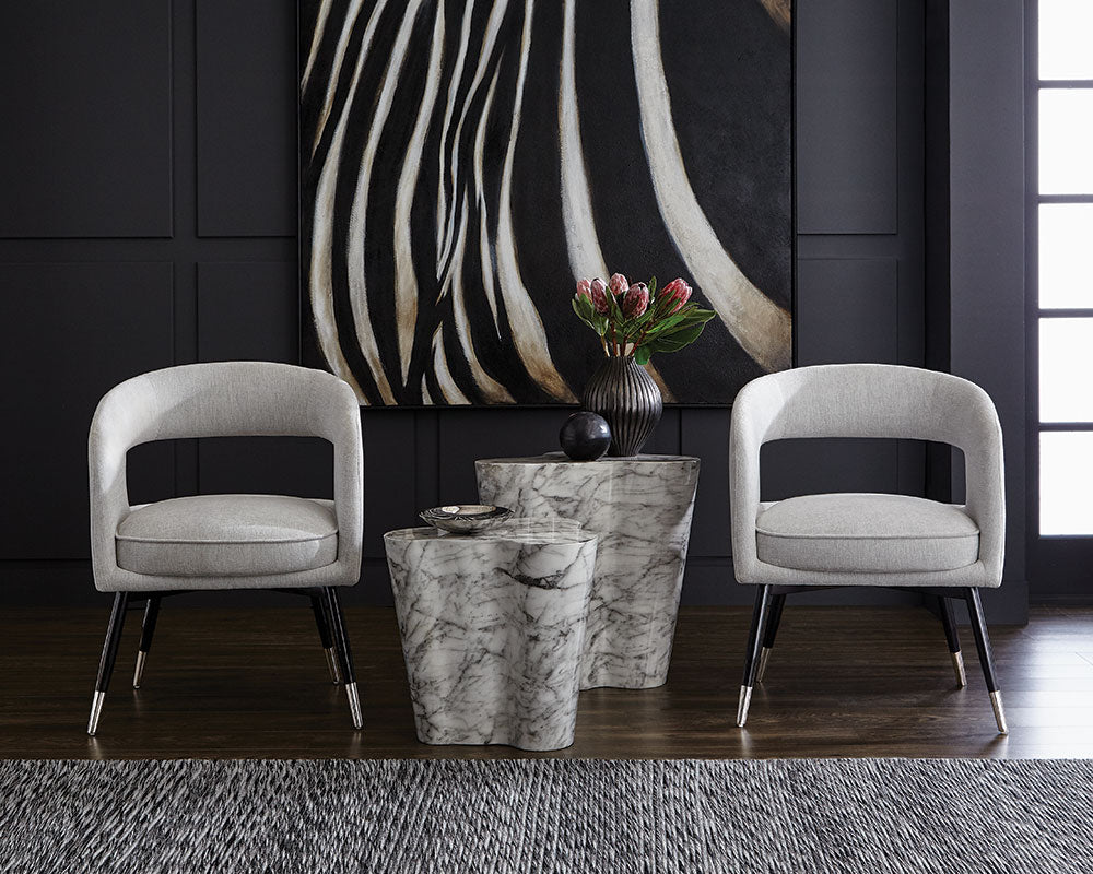 Sunpan Ava End Table - Large - Marble Look
