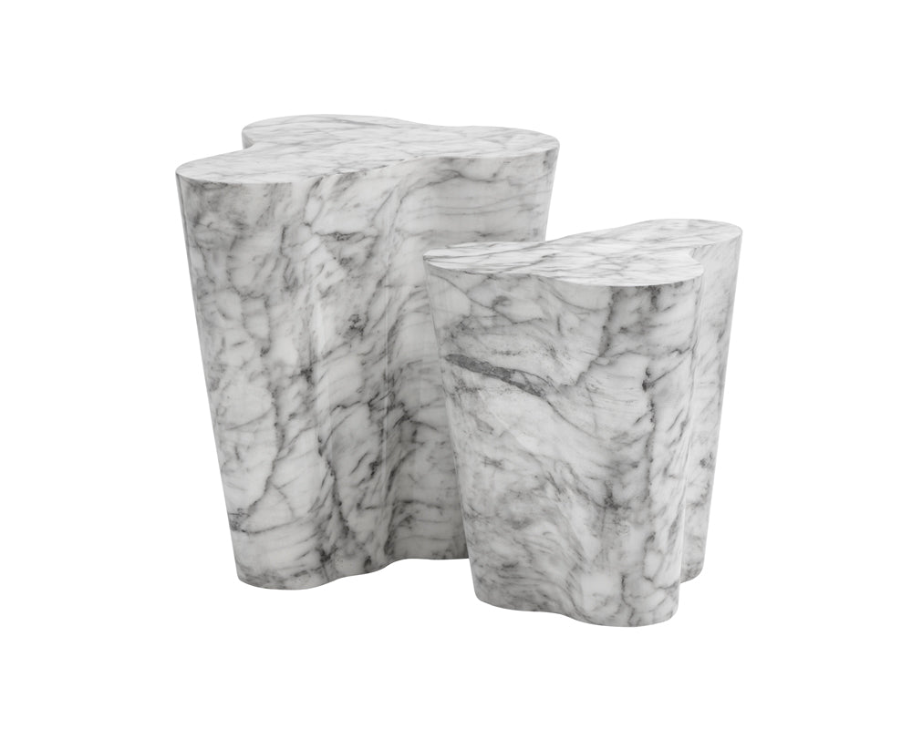 Sunpan Ava End Table - Large - Marble Look