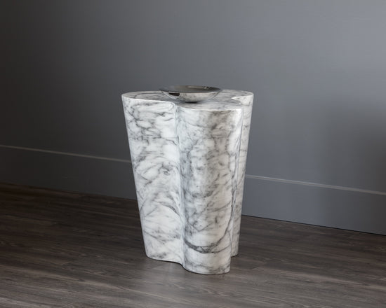 Sunpan Ava End Table - Large - Marble Look