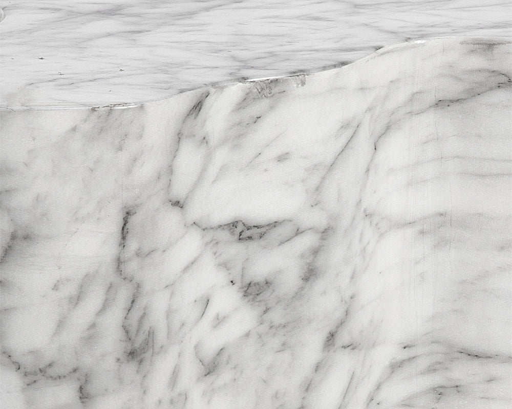 Sunpan Ava End Table - Large - Marble Look