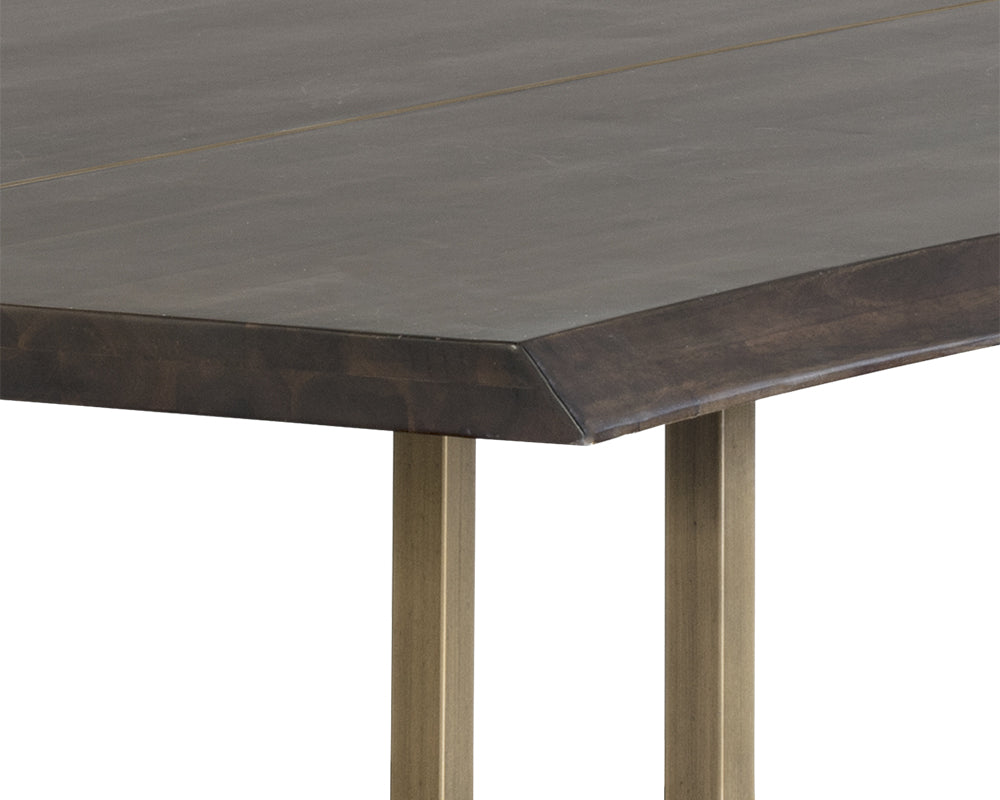Sunpan Donnelly Dining Table In Antique Brass and Dark Mango/Ash Grey - 95"