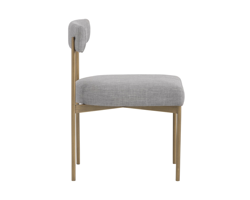 Sunpan Seneca Dining Chair - Antique Brass - Arena Cement/Arena Navy/Velvet Blush/Velvet Slate/Polo Club Stone