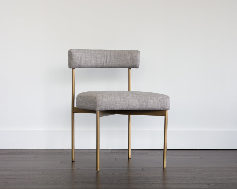 Sunpan Seneca Dining Chair - Antique Brass - Arena Cement/Arena Navy/Velvet Blush/Velvet Slate/Polo Club Stone