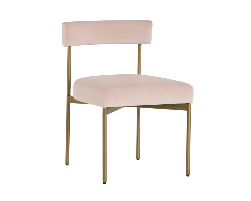 Sunpan Seneca Dining Chair - Antique Brass - Arena Cement/Arena Navy/Velvet Blush/Velvet Slate/Polo Club Stone