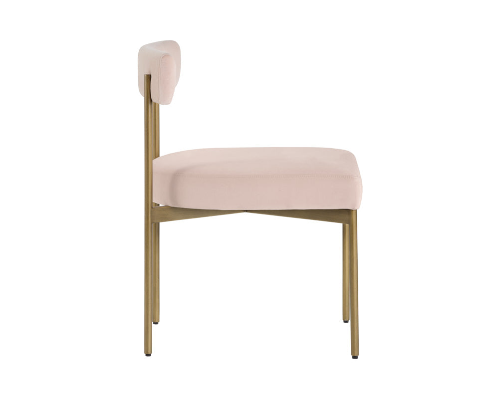 Sunpan Seneca Dining Chair - Antique Brass - Arena Cement/Arena Navy/Velvet Blush/Velvet Slate/Polo Club Stone