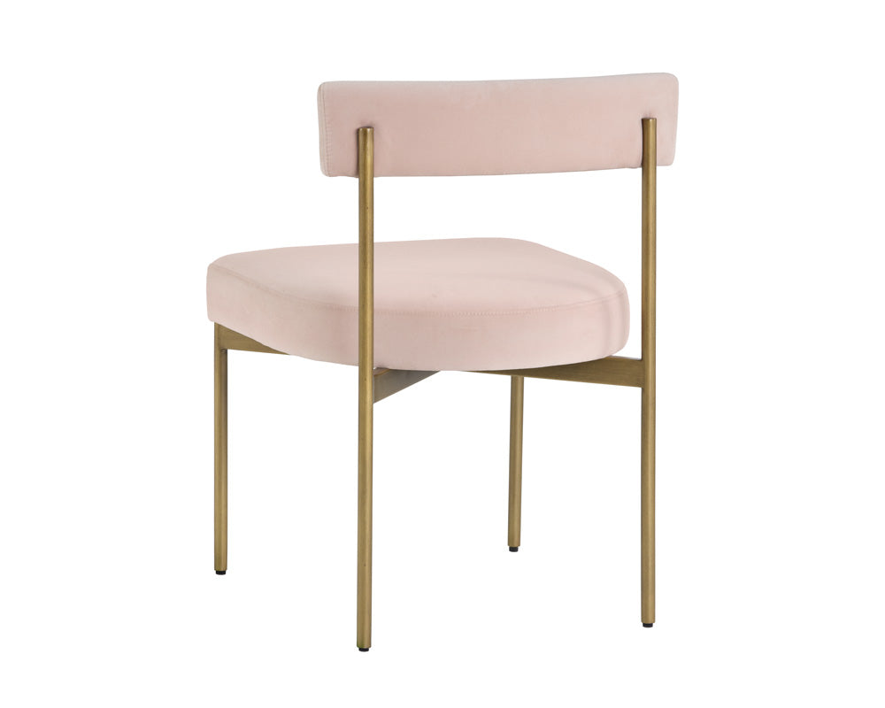 Sunpan Seneca Dining Chair - Antique Brass - Arena Cement/Arena Navy/Velvet Blush/Velvet Slate/Polo Club Stone