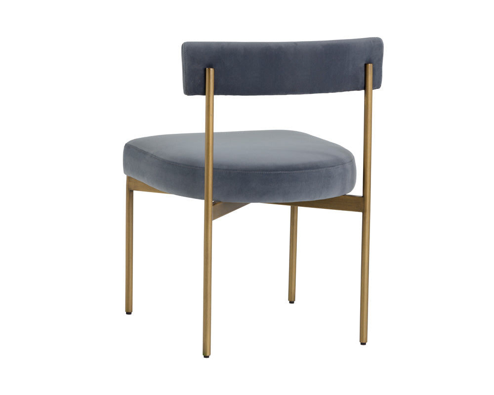 Sunpan Seneca Dining Chair - Antique Brass - Arena Cement/Arena Navy/Velvet Blush/Velvet Slate/Polo Club Stone