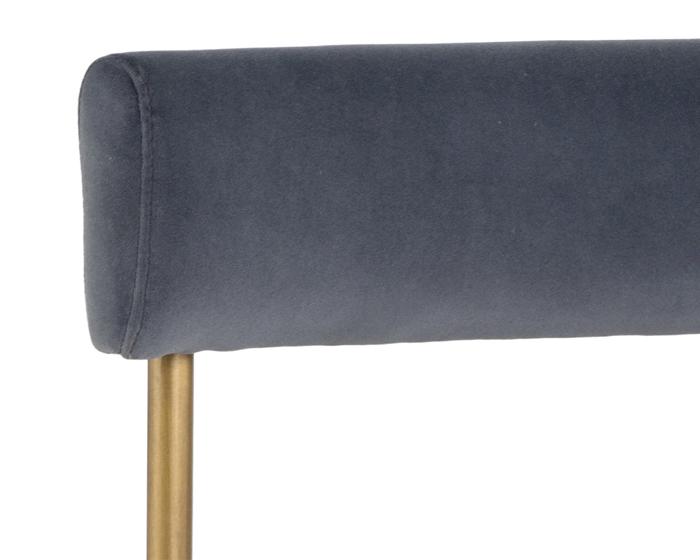 Sunpan Seneca Dining Chair - Antique Brass - Arena Cement/Arena Navy/Velvet Blush/Velvet Slate/Polo Club Stone
