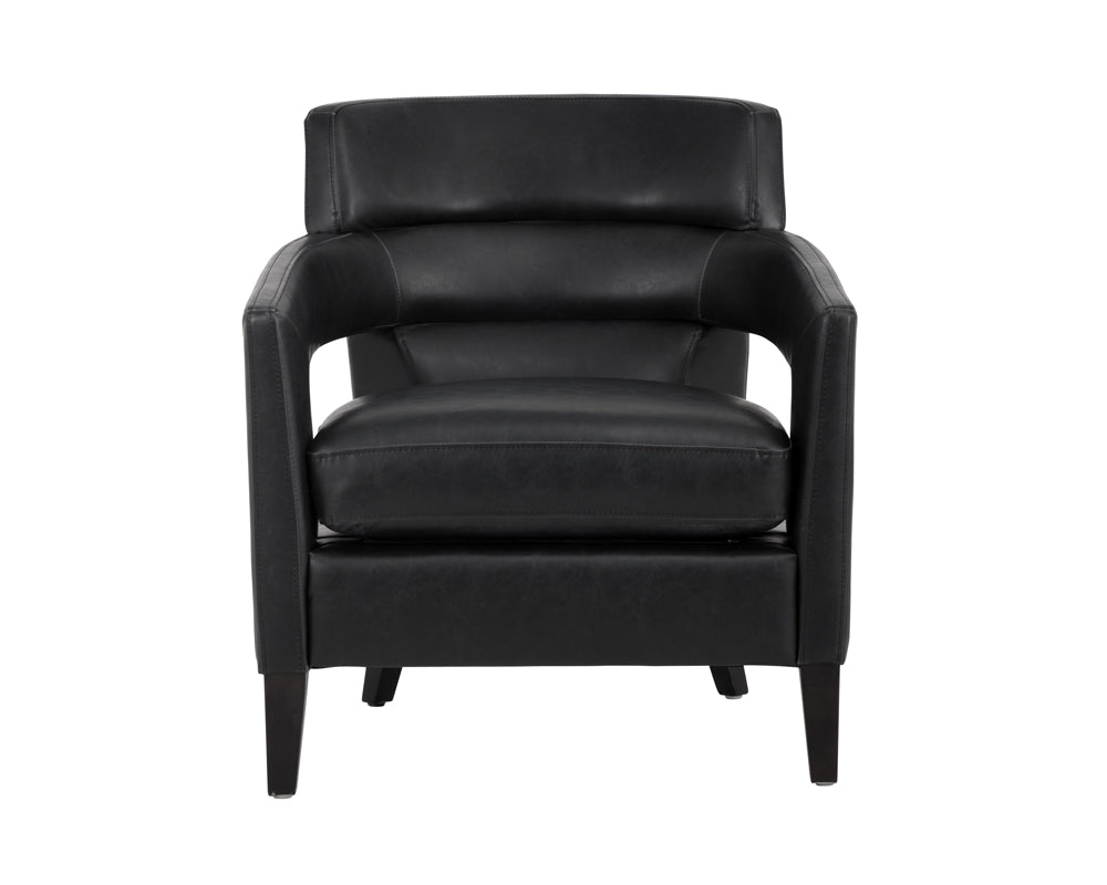 Sunpan Bloor Lounge Chair - Coal Black/Havana Dark Brown