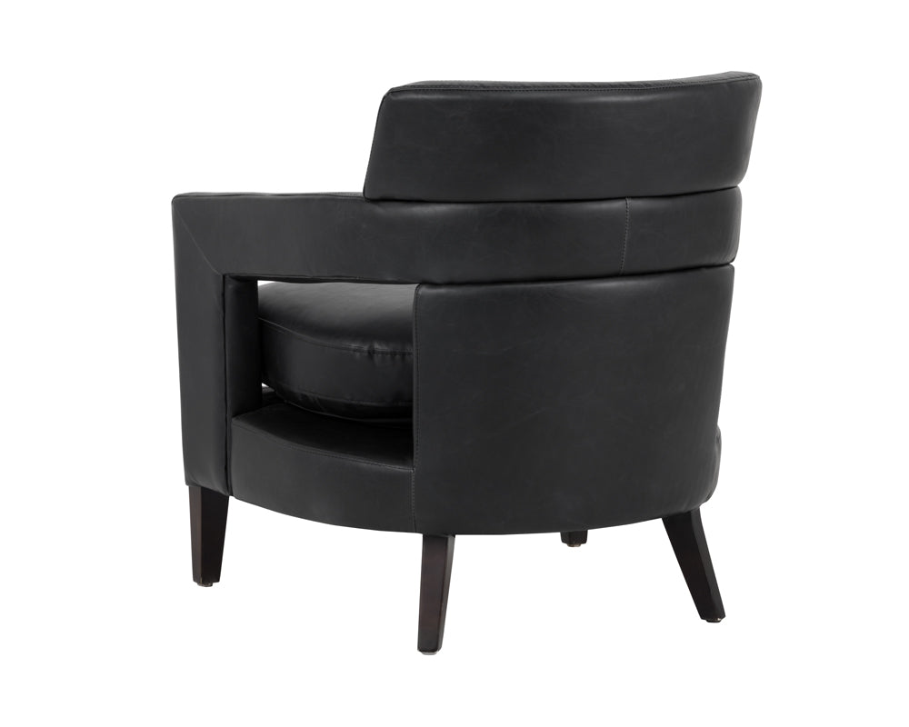 Sunpan Bloor Lounge Chair - Coal Black/Havana Dark Brown