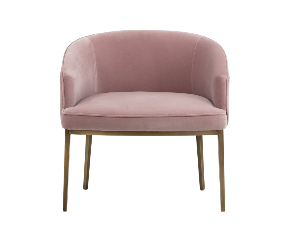 Sunpan Cornella Lounge Chair - Blush Pink/ Forest Green/Polo Club Stone/Shadow Grey