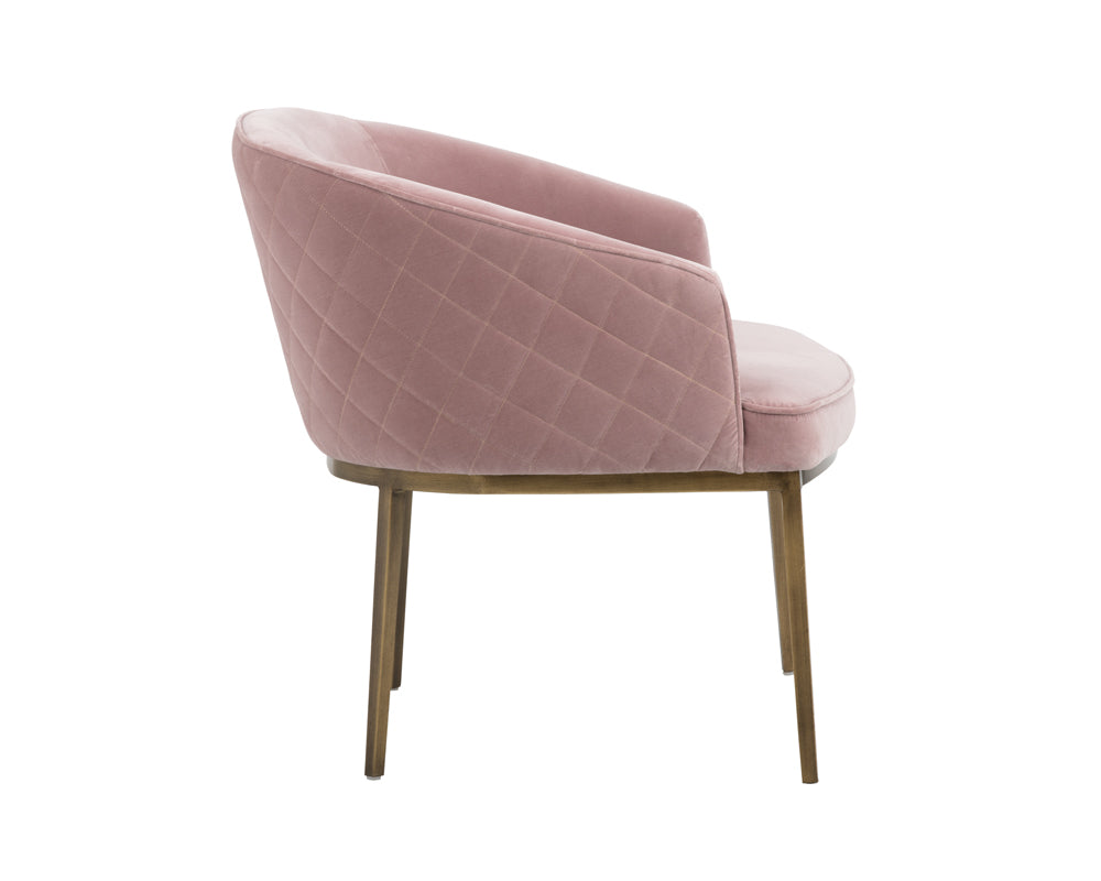 Sunpan Cornella Lounge Chair - Blush Pink/ Forest Green/Polo Club Stone/Shadow Grey