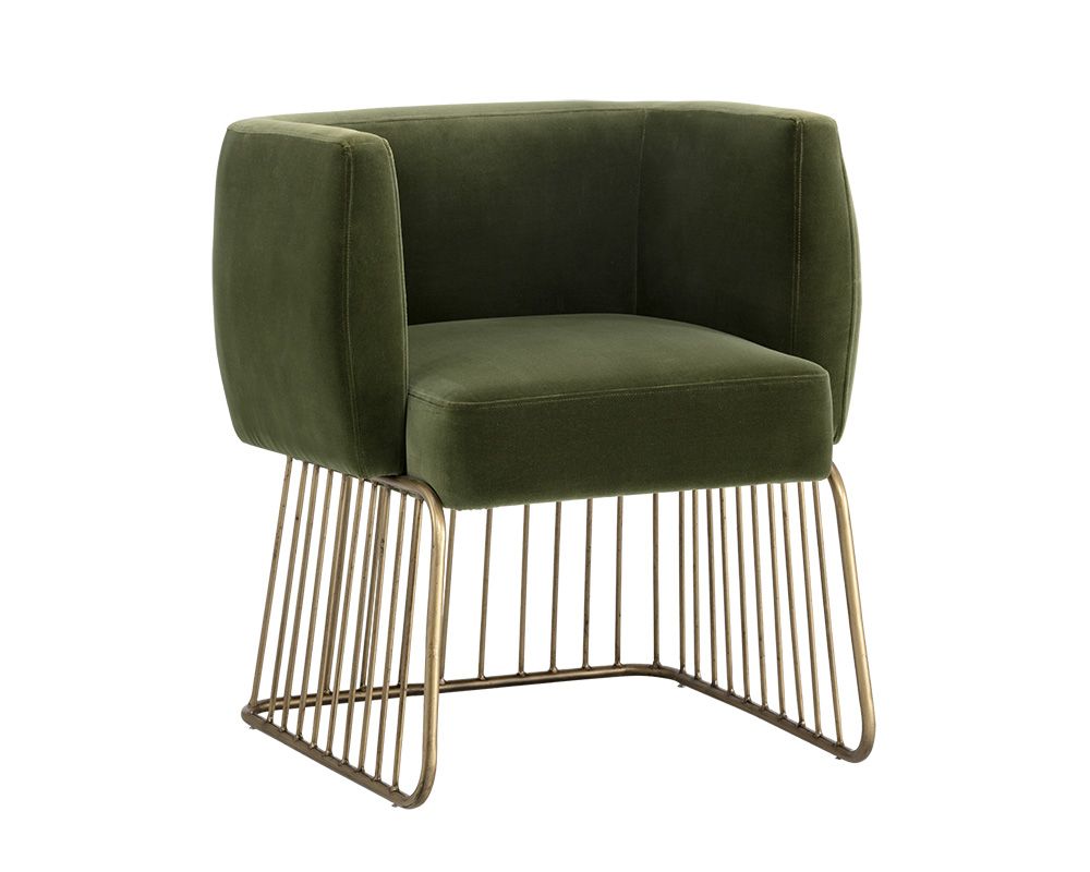 Sunpan Gala Dining Armchair - Forest Green / Shadow Grey