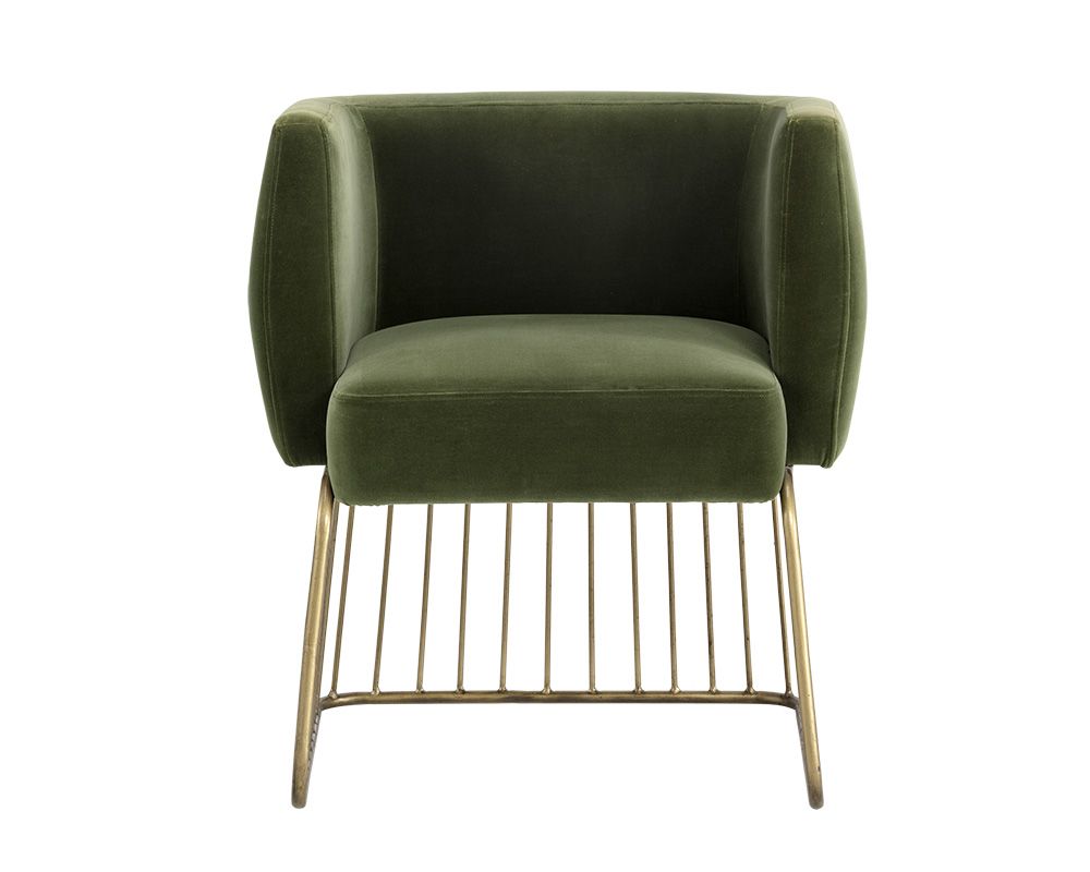 Sunpan Gala Dining Armchair - Forest Green / Shadow Grey