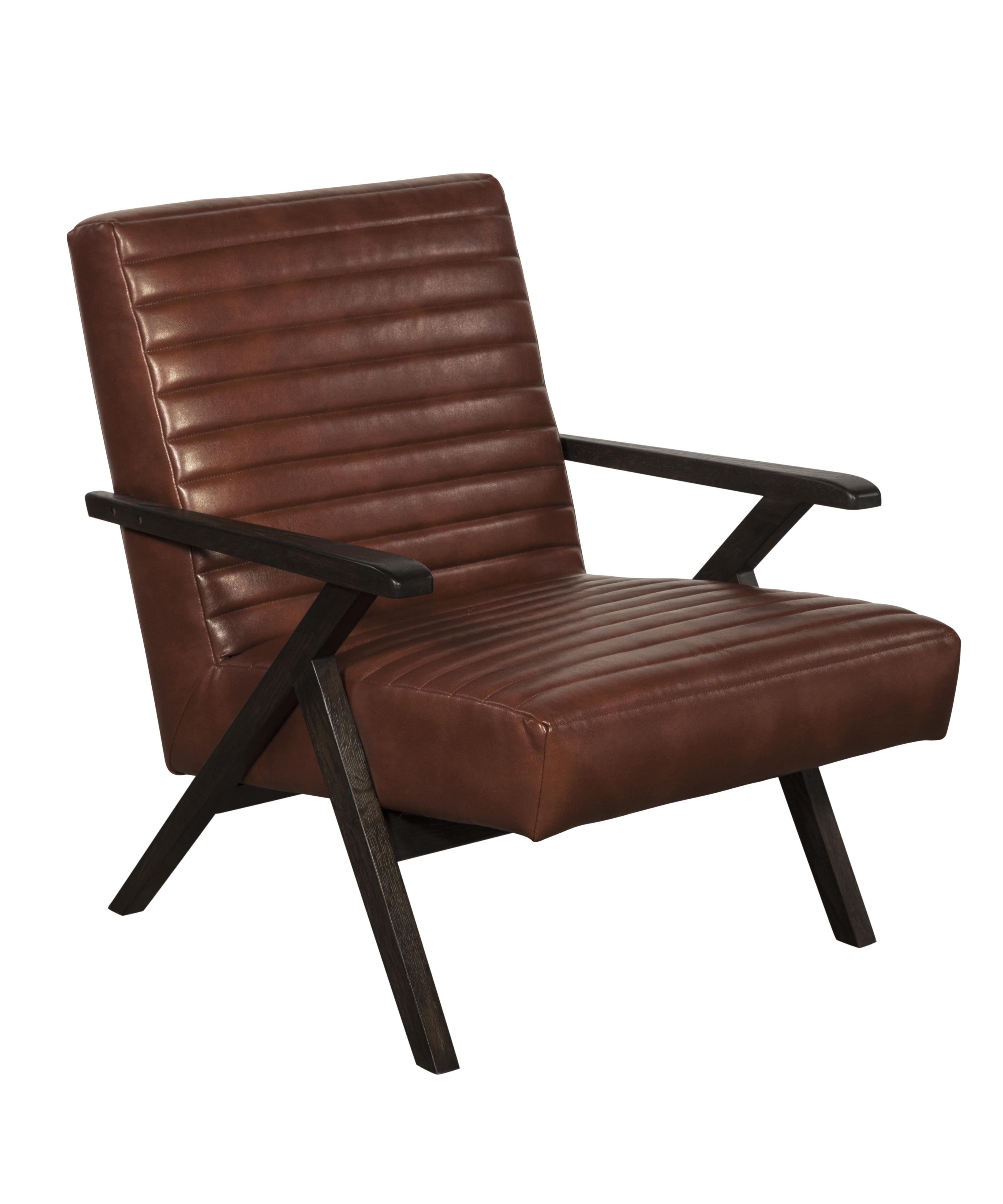 Sunpan Peyton Lounge Chair - Bravo Cream/Cantina Magnetite/Cantina Saddle