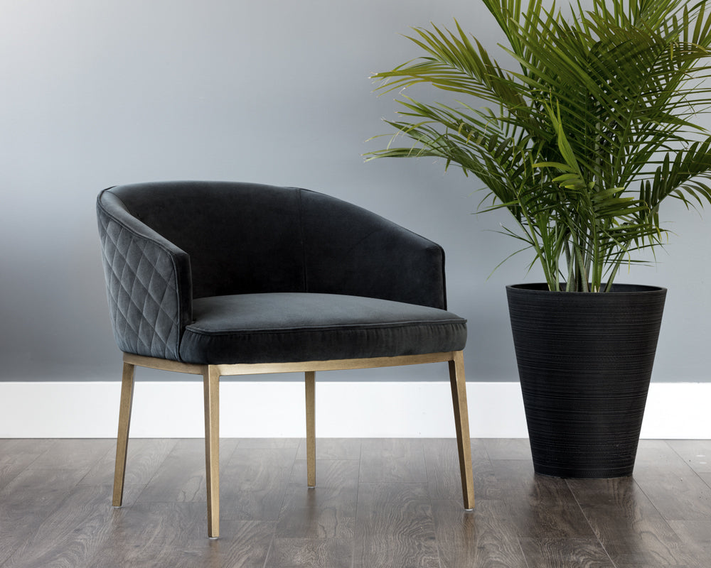 Sunpan Cornella Lounge Chair - Blush Pink/ Forest Green/Polo Club Stone/Shadow Grey