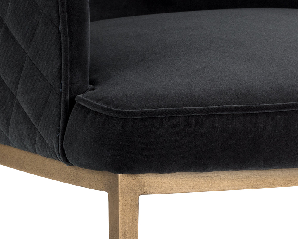 Sunpan Cornella Lounge Chair - Blush Pink/ Forest Green/Polo Club Stone/Shadow Grey