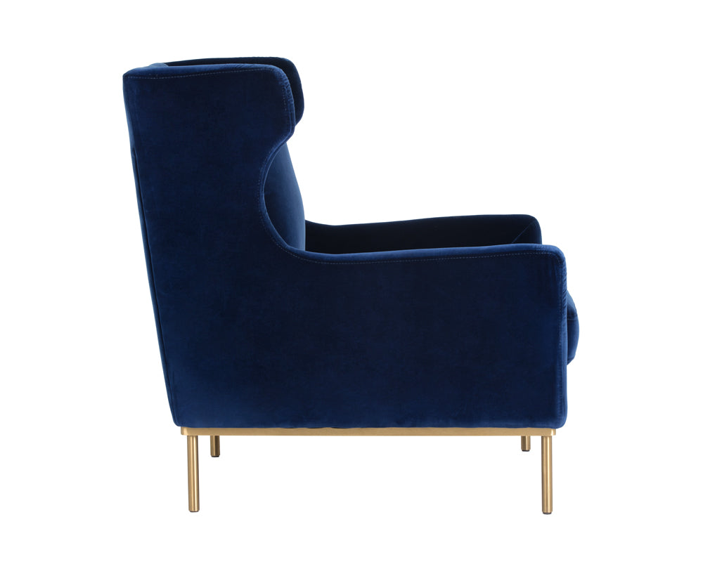 Sunpan Virgil Lounge Chair In Evening Navy/Moss Green