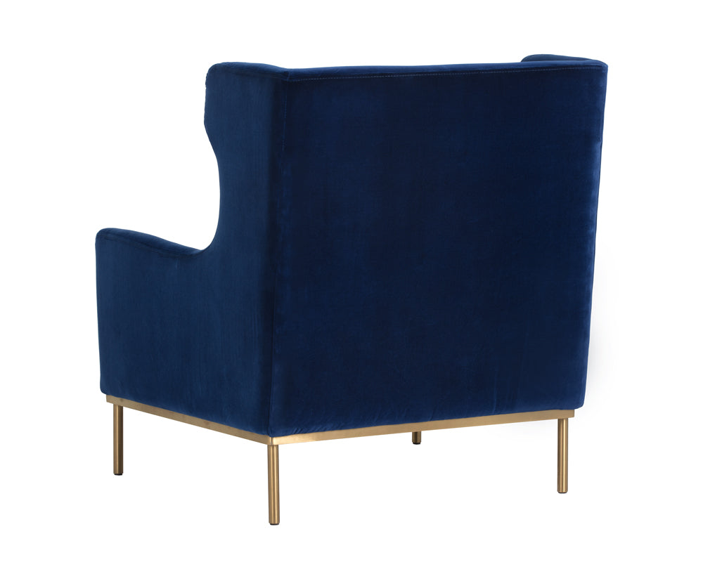 Sunpan Virgil Lounge Chair In Evening Navy/Moss Green