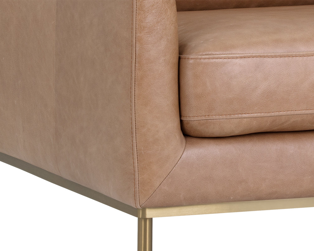 Sunpan Virgil Lounge Chair In Marseille Black/Camel Leather