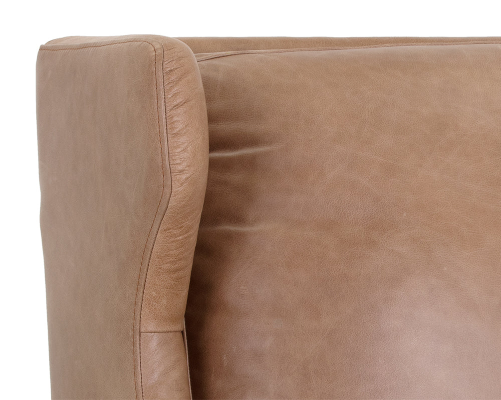 Sunpan Virgil Lounge Chair In Marseille Black/Camel Leather
