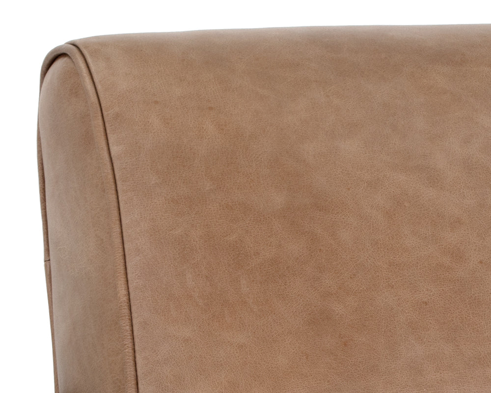 Sunpan Kellam Lounge Chair - Marseille Black Leather/Camel Leather/Moss Green