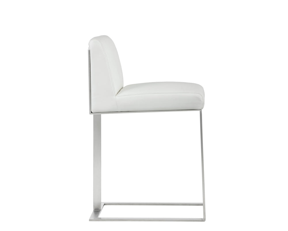 Sunpan Dean Counter Stool - Stainless Steel - Cantina Black/Magnetite/White