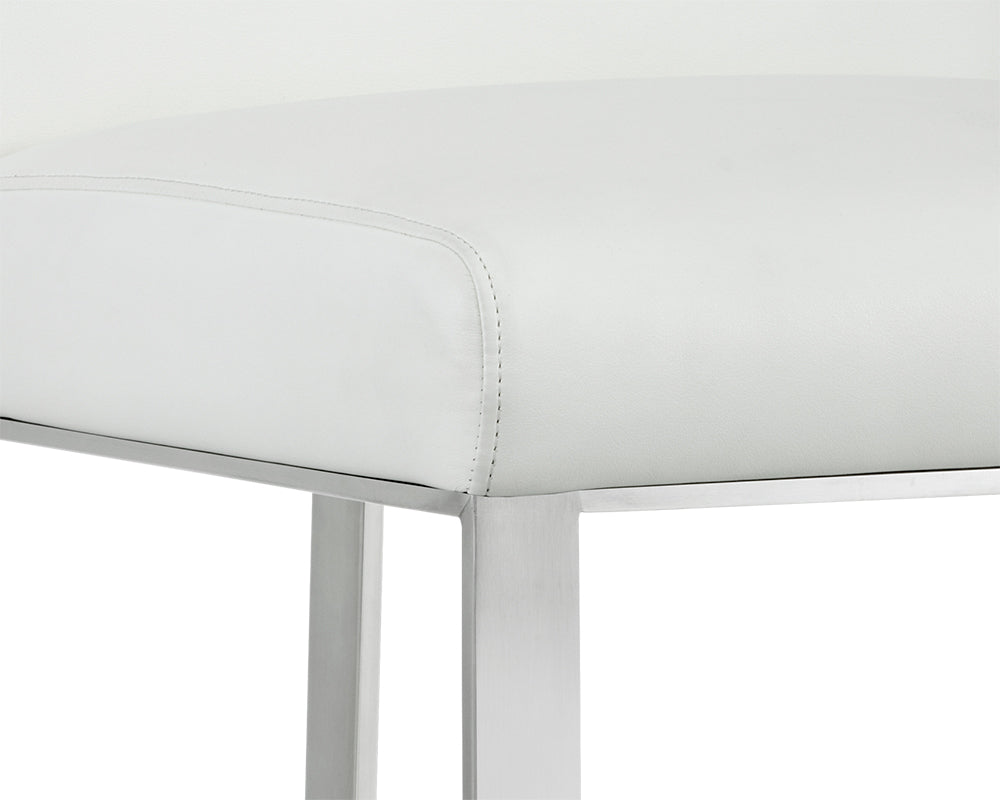 Sunpan Dean Counter Stool - Stainless Steel - Cantina Black/Magnetite/White