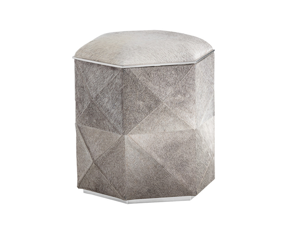 Sunpan Ashanti Storage Ottoman - Gold And Black/Silver And Grey