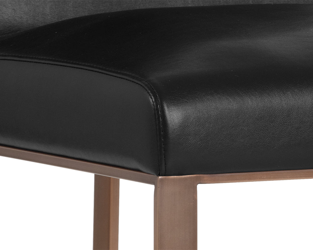 Sunpan Dean Dining Chair - Antique Brass - Cantina Black/Cantina White