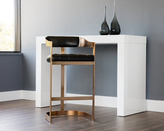 Sunpan Beaumont Barstool - Antique Brass - Cantina Black