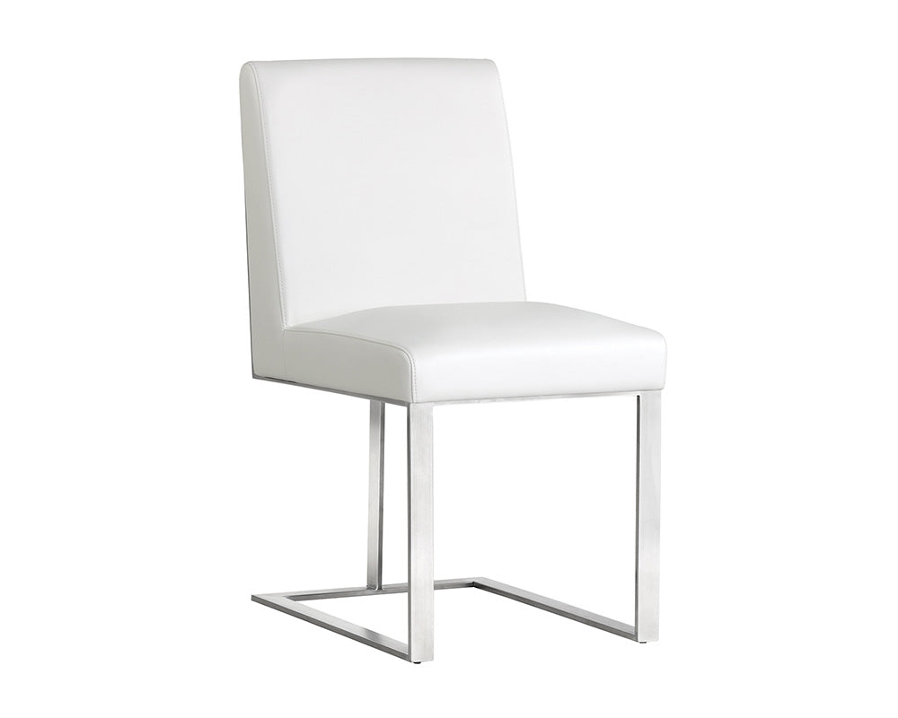 Sunpan Dean Dining Chair - Stainless Steel - Cantina Black/Magnetite/White