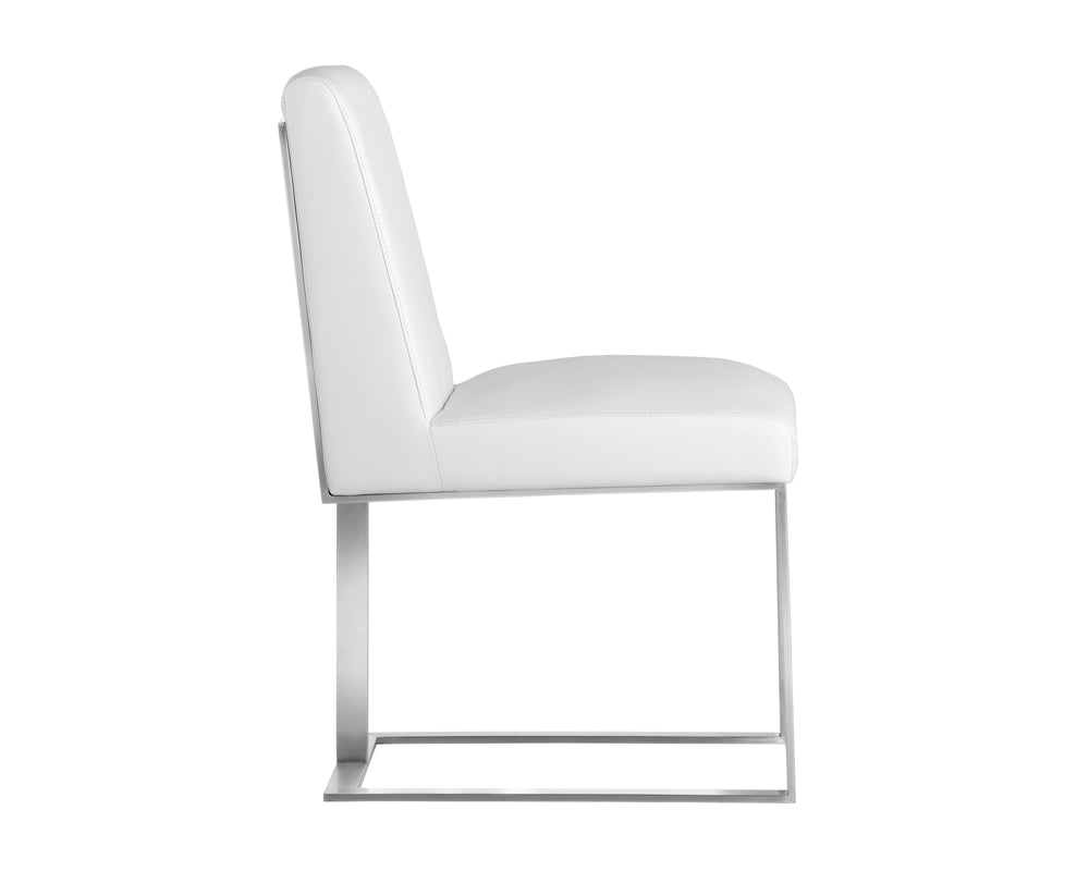 Sunpan Dean Dining Chair - Stainless Steel - Cantina Black/Magnetite/White