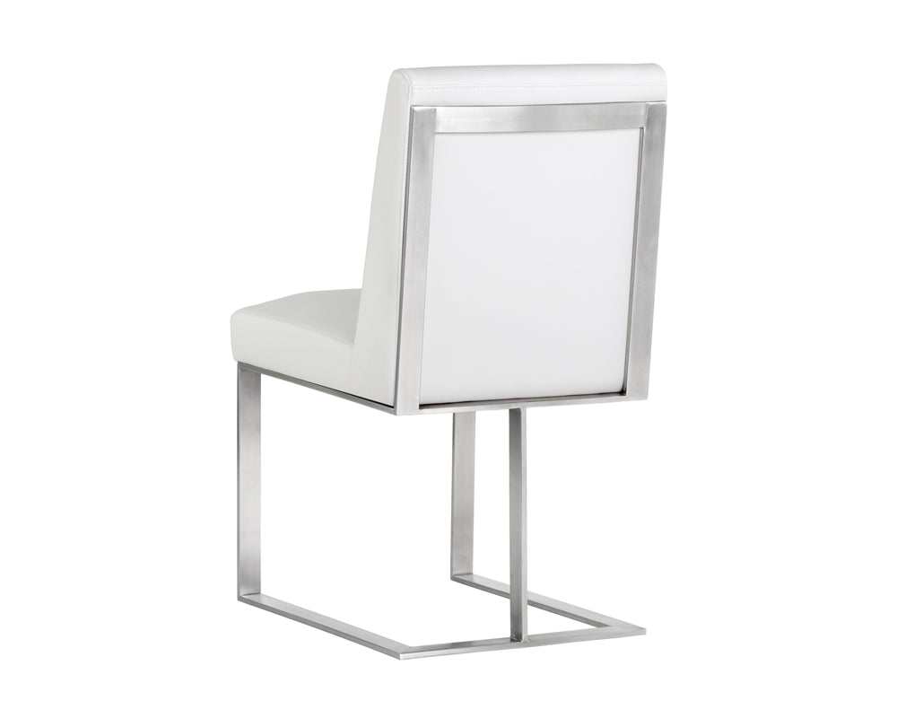 Sunpan Dean Dining Chair - Stainless Steel - Cantina Black/Magnetite/White
