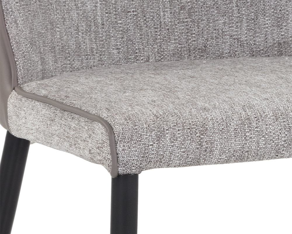 Sunpan Klaus Dining Chair - Flint Grey and Napa Taupe/Polo Club Muslin and Dillon Cream/Sparrow Grey and Napa Black