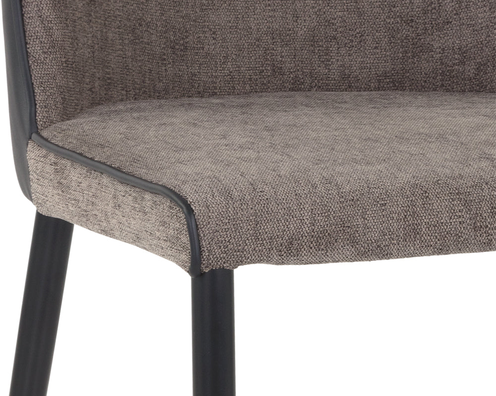 Sunpan Klaus Dining Chair - Flint Grey and Napa Taupe/Polo Club Muslin and Dillon Cream/Sparrow Grey and Napa Black