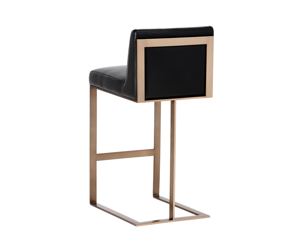 Sunpan Dean Barstool - Antique Brass - Cantina Black