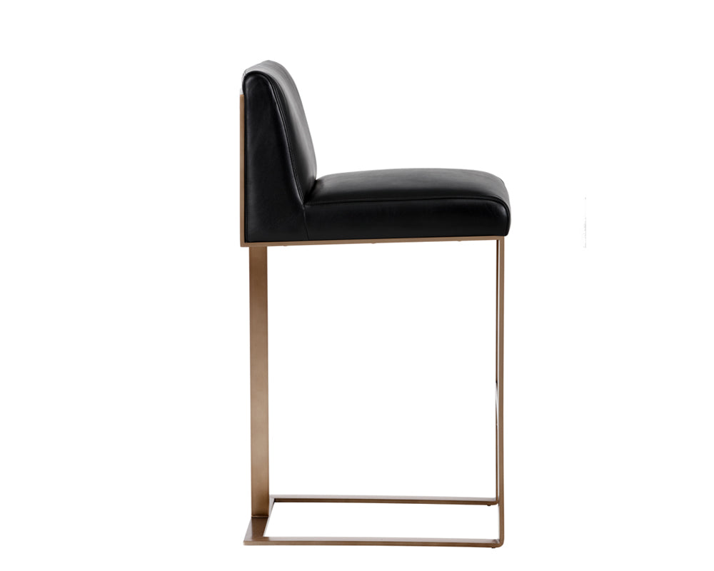 Sunpan Dean Barstool - Antique Brass - Cantina Black