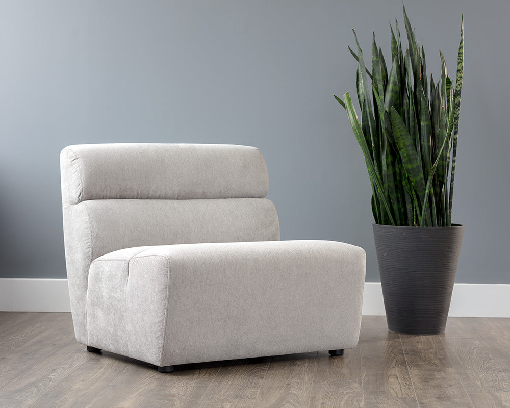Sunpan Cornell Modular - Armless Chair - Polo Club Kohl Grey / Stone
