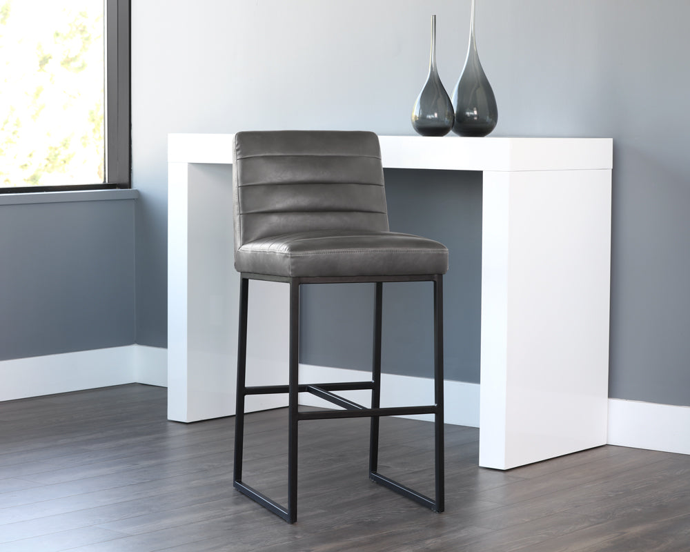 Sunpan Owen Swivel Barstool in Hearthstone Brown/Town Grey
