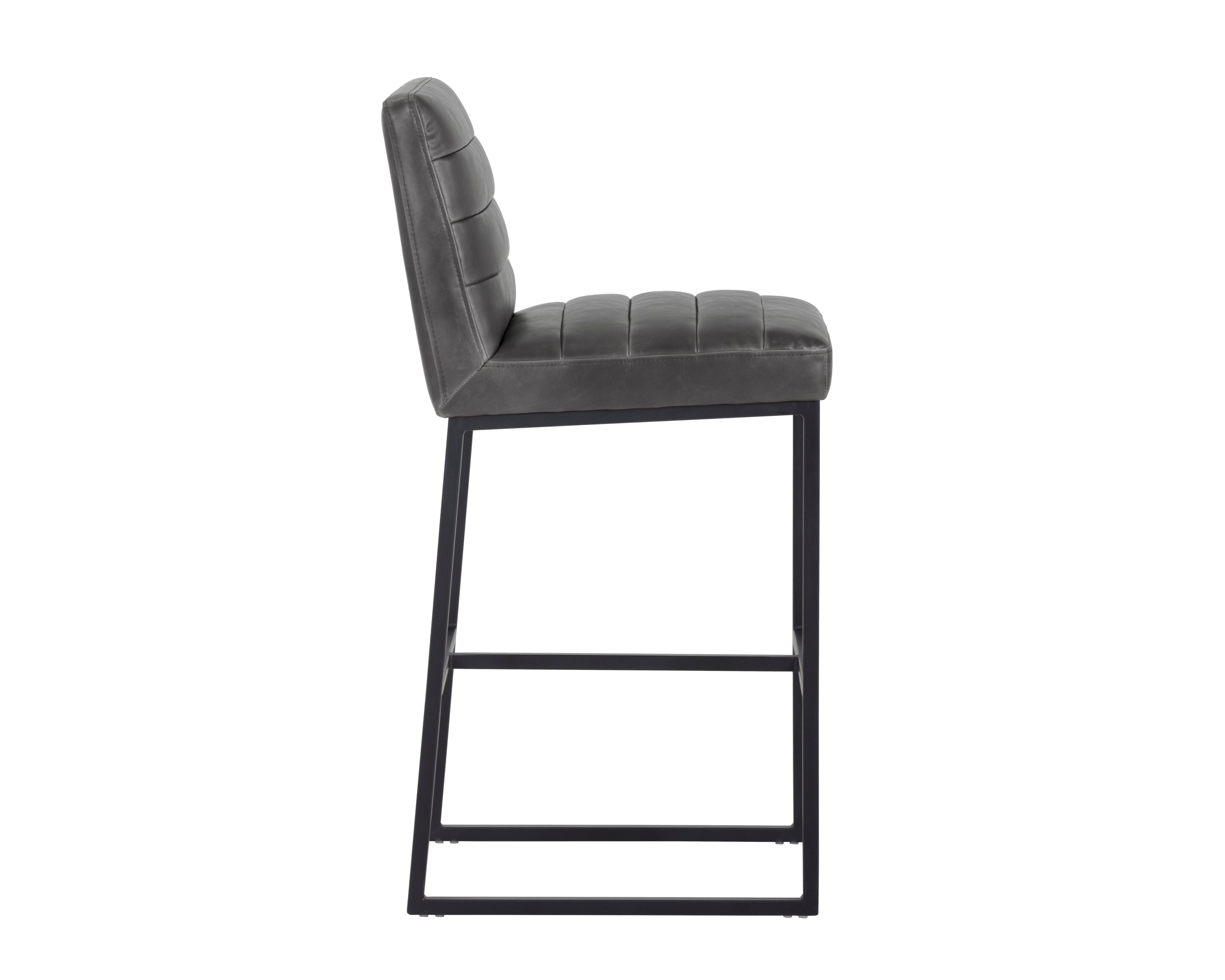 SUNPAN Spyros Barstool in Coal Black/Havana Dark Brown/Overcast Grey