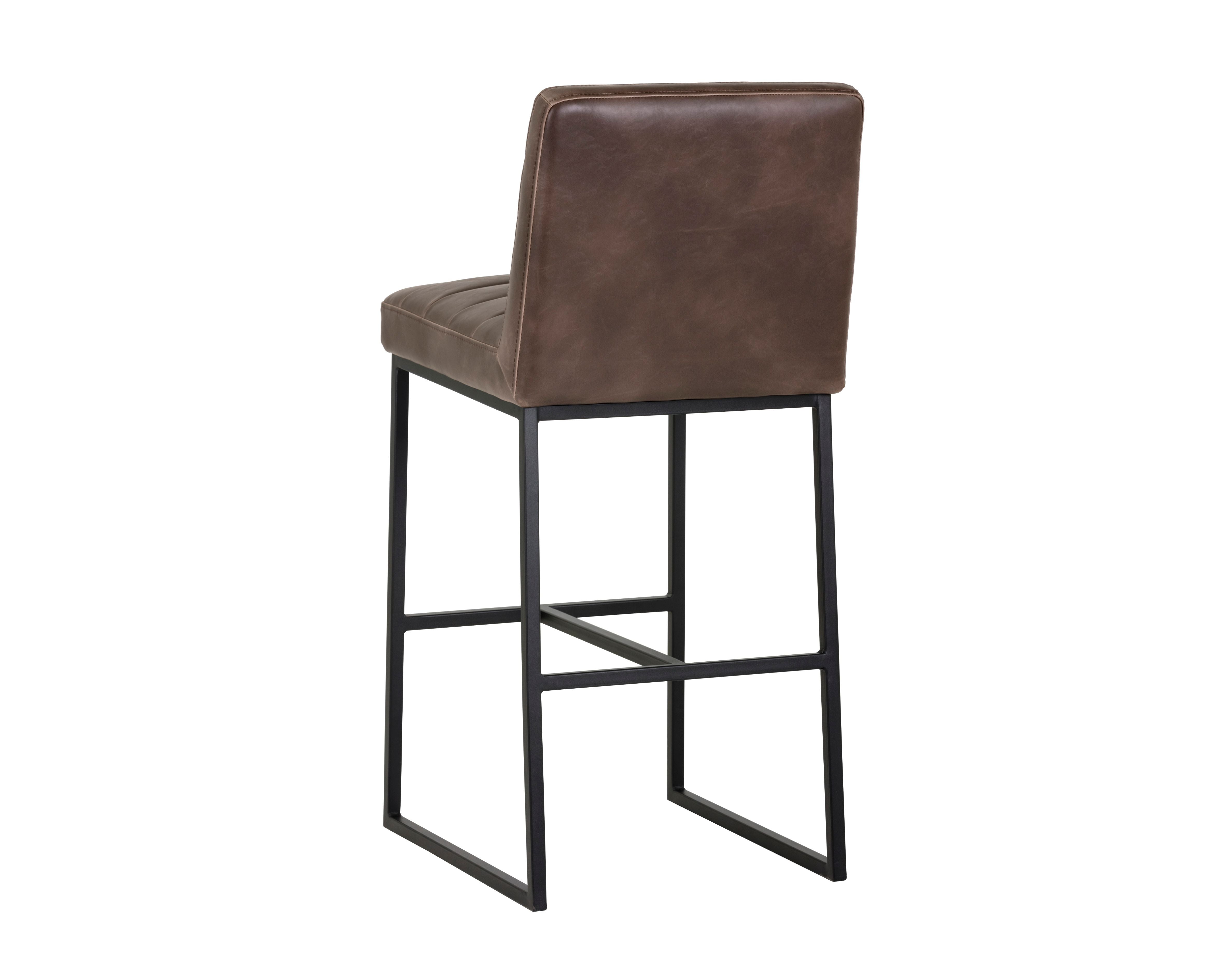 SUNPAN Spyros Barstool in Coal Black/Havana Dark Brown/Overcast Grey