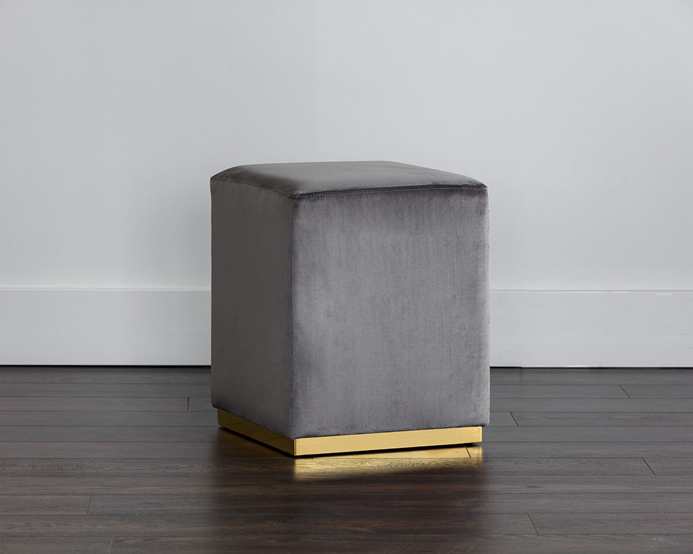 Sunpan Cricket Ottoman In Black/Cream/Grey/Pink