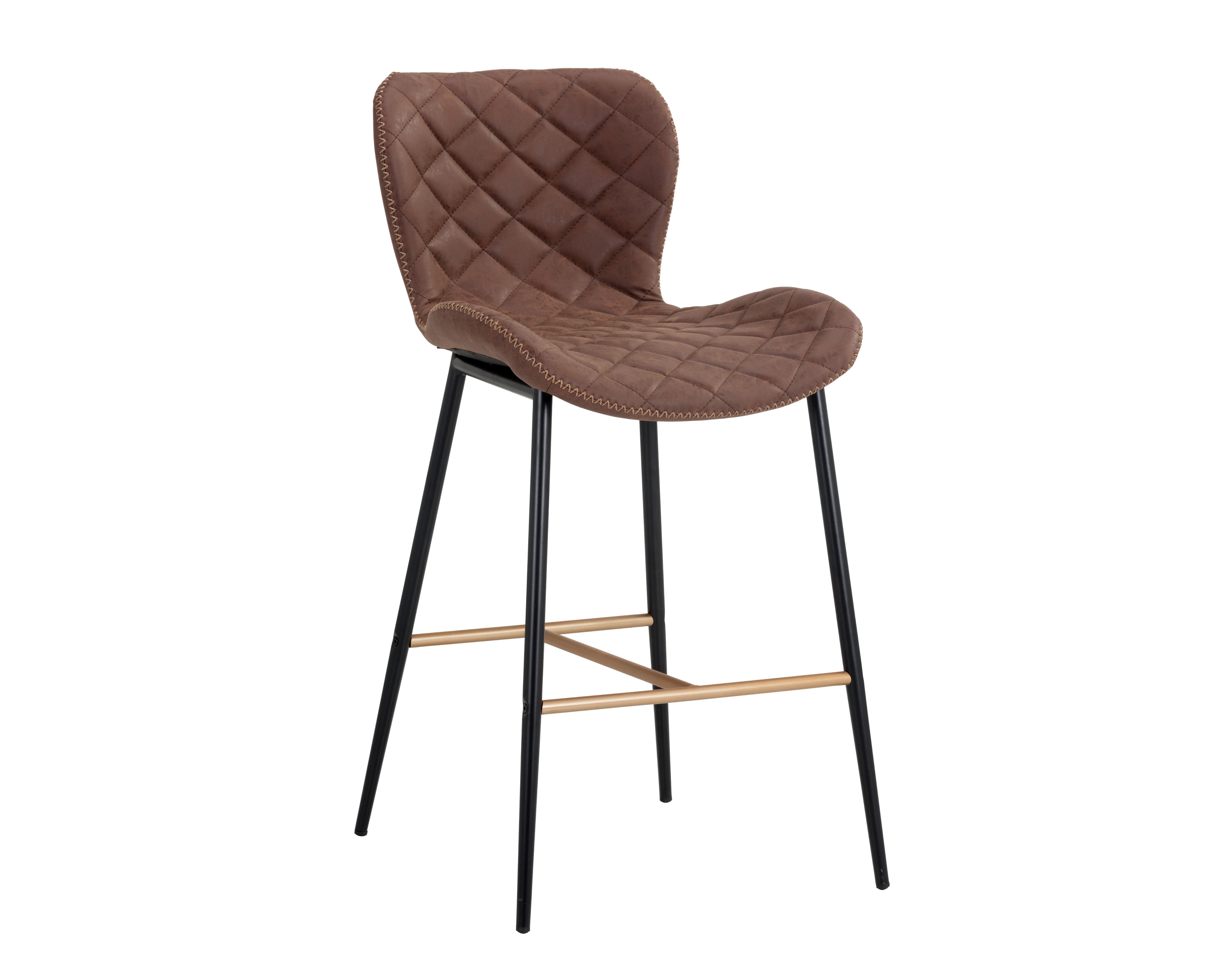 Sunpan Lyla Counter Stool in Antique Black / Brown / Grey