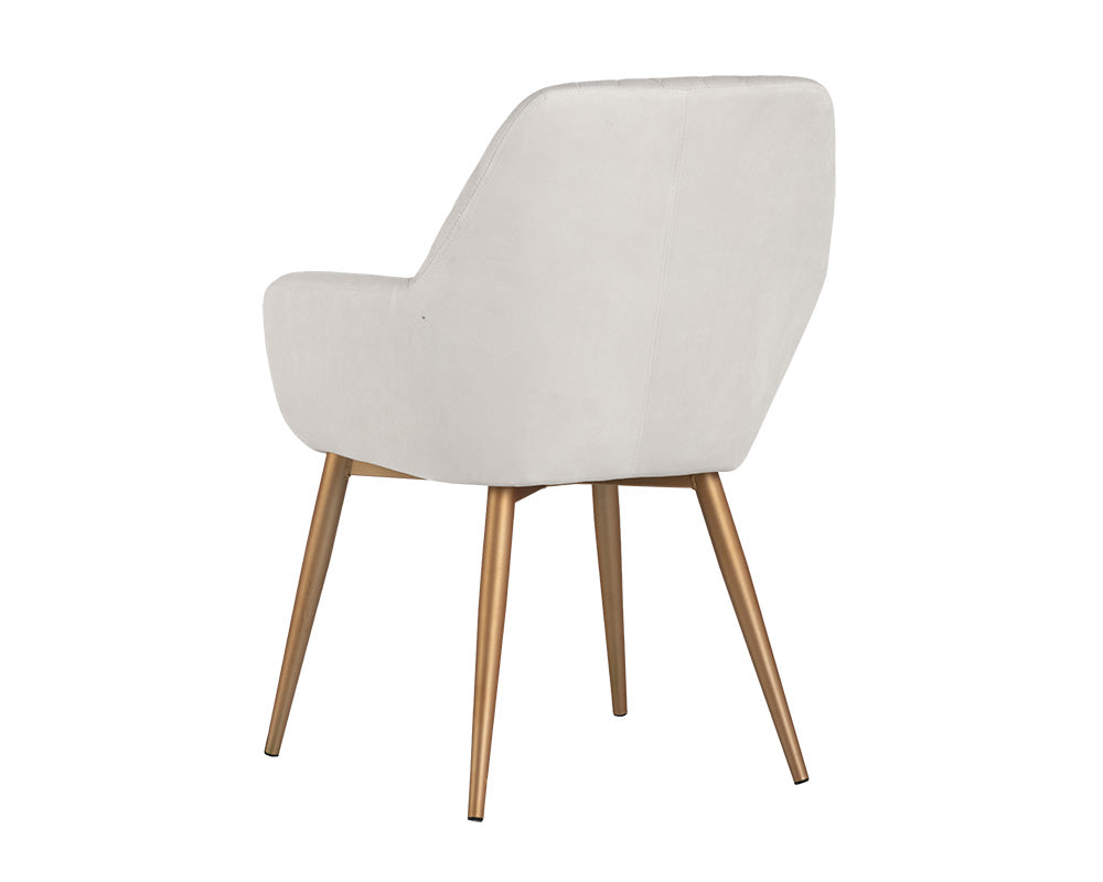 Sunpan Jayna Dining Armchair - Black And Polo Club Stone/Champagne Gold And Antonio Linen