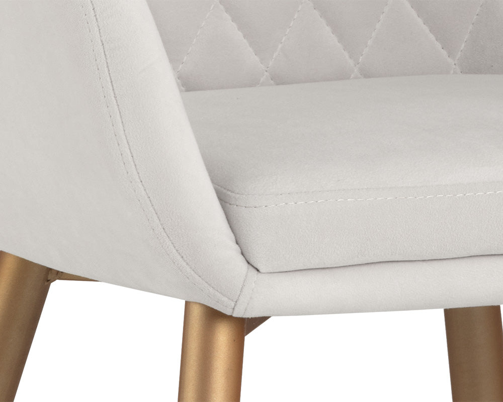 Sunpan Jayna Dining Armchair - Black And Polo Club Stone/Champagne Gold And Antonio Linen