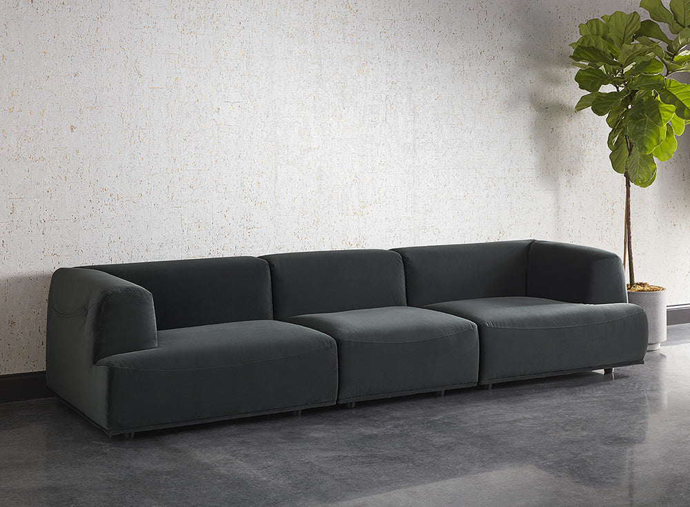 Sunpan Darren Modular - Left/Right Armchair In Smokescreen