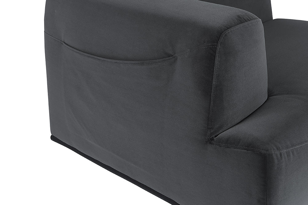 Sunpan Darren Modular - Left/Right Armchair In Smokescreen